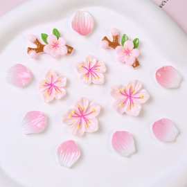 仿真桃花系列立体3D创意冰箱贴奶油胶手机壳鞋花diy手工树脂配件