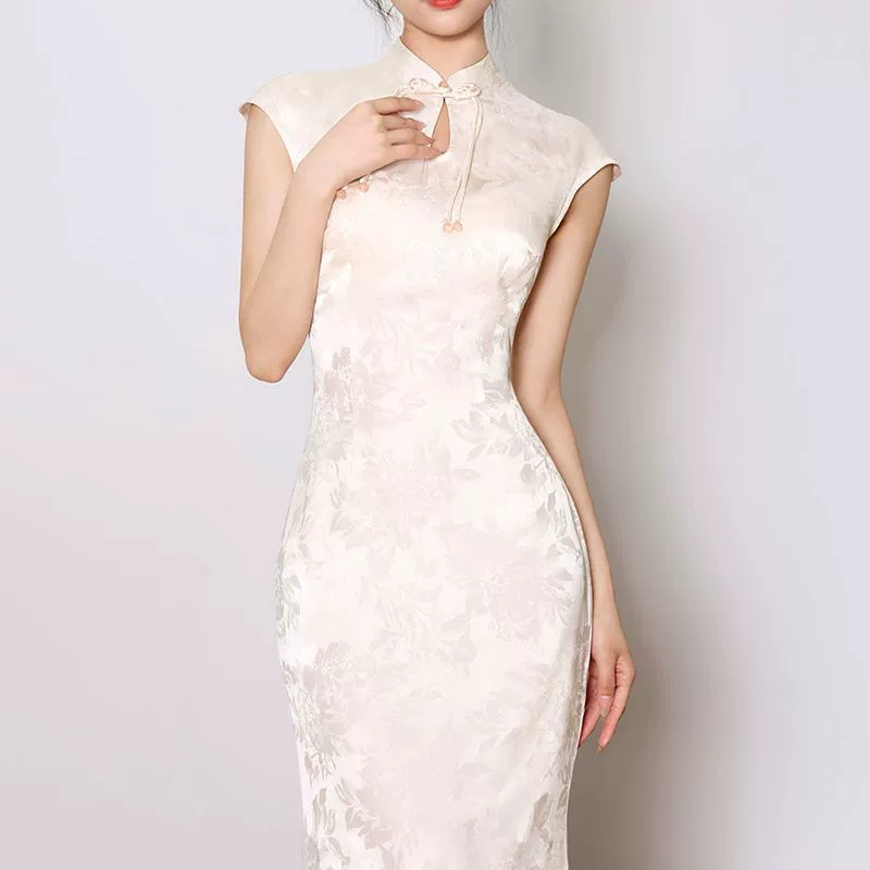 Summer cheongsam, retro dress drop-shaped, fish tail