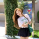 in stock South Korea Trendy Mardi Short Sleeve Women's 25 Summer New Daisy Printed Round Neck Cotton Top T-Shirt