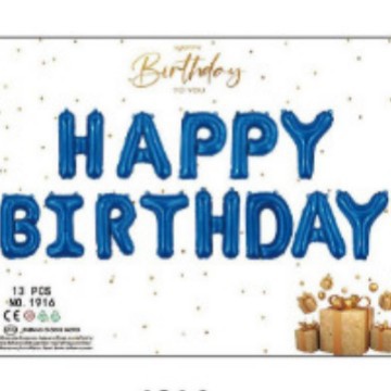 16 pulgadas película de aluminio inglés letras de cumpleaños globo HB feliz cumpleaños set de globo decoración de fiesta de cumpleaños