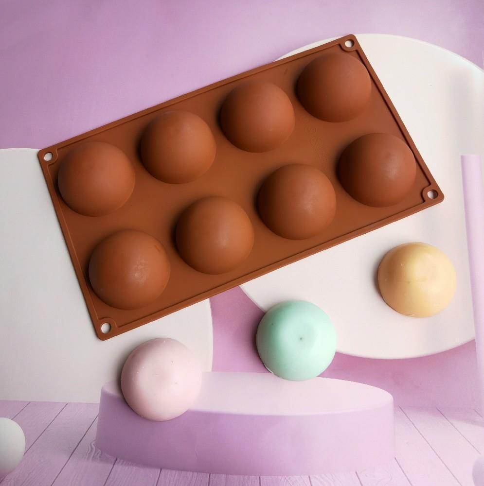 8连大半圆434巧克力饼干模蛋糕模具雪糕糖果硅胶模具