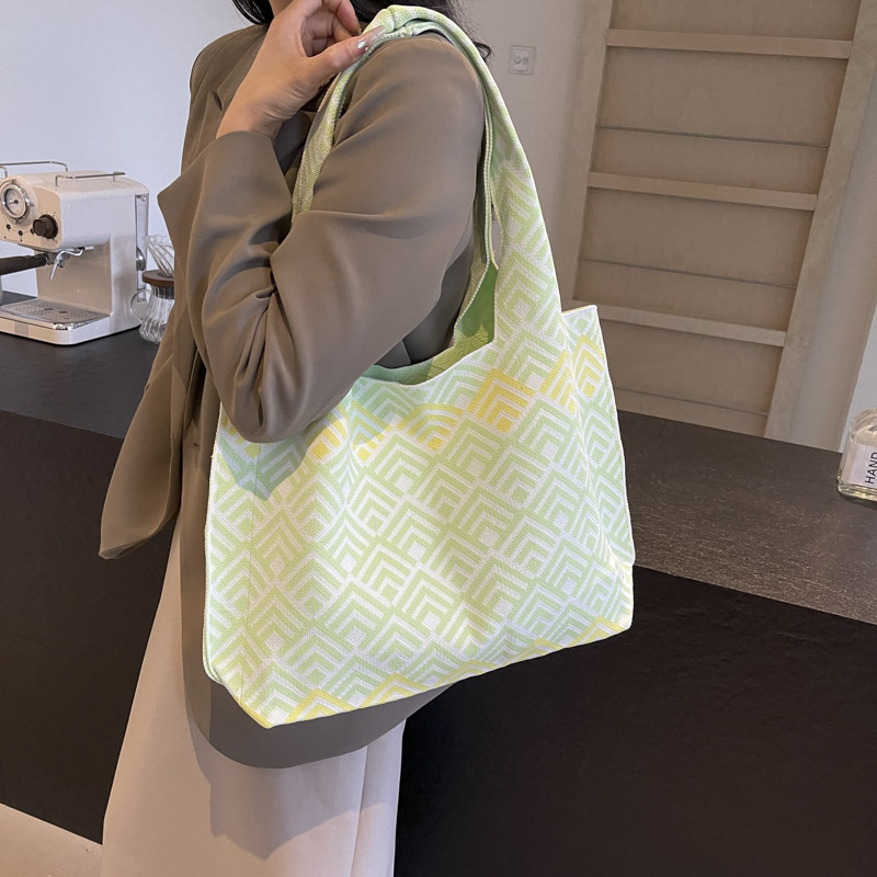 Simple and large-capacity single-shoulder bag, fashionable striped bucket bag for students going out, tote bag for commuting to work, batch Specification drawing