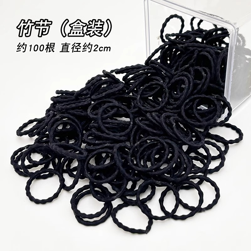 Niños pulgar negro anillo de pelo correa de goma de alta elasticidad bebé atado corda de pelo de correa de pelo de niñas no lastimar adornos de pelo de cabello