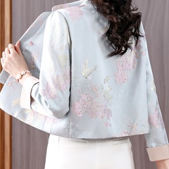 新中式盘扣短外套女春秋2025新款妈妈气质国风改良唐装小个子上衣