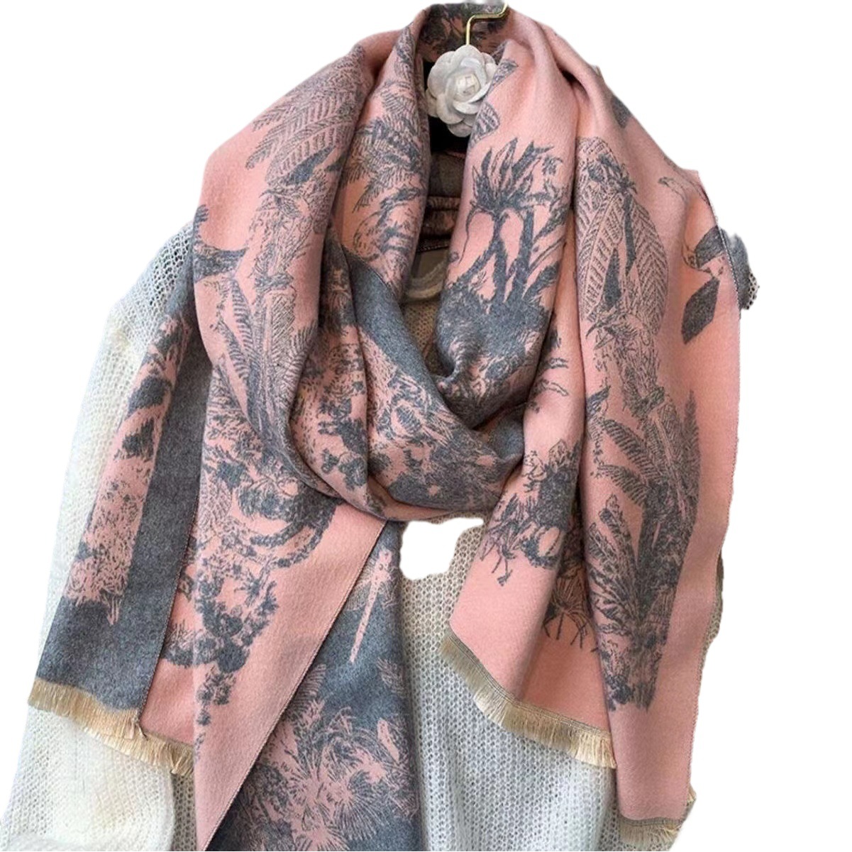 New scarf women's winter all-match cashmere double-sided high-level thick outer warm shawl factory wholesale