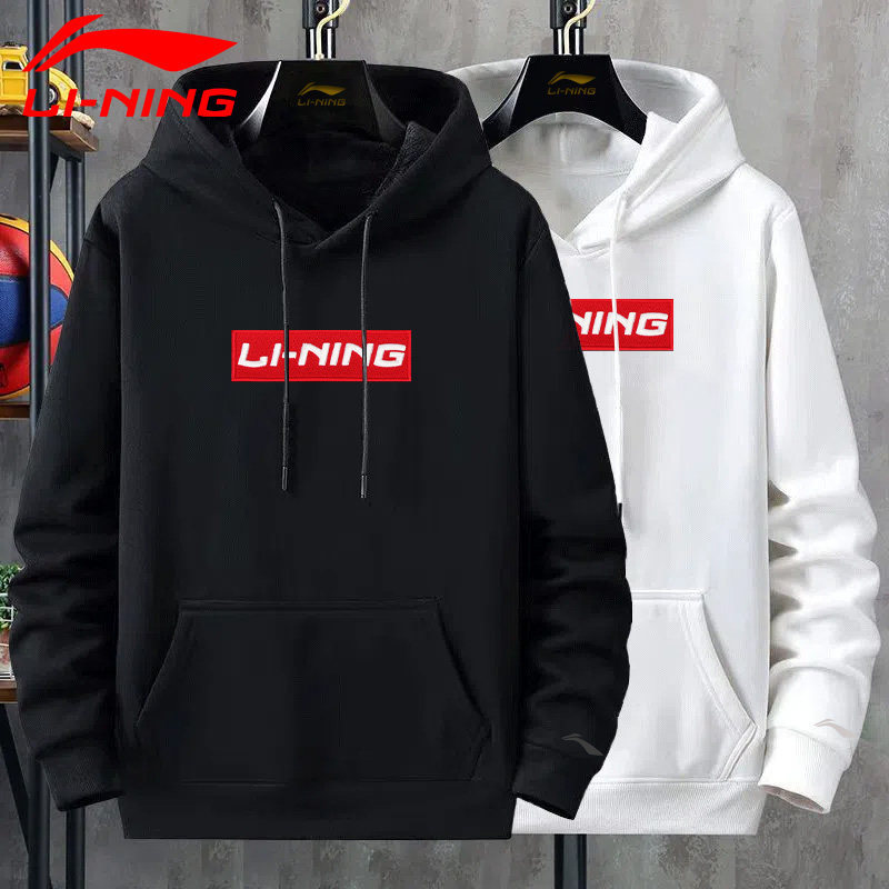 李宁连帽卫衣男2026秋冬季新款加绒加厚男款潮流长袖连帽衫套头衫