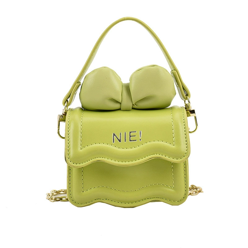 Mini shoulder bag, western style, chain strap, bow detail