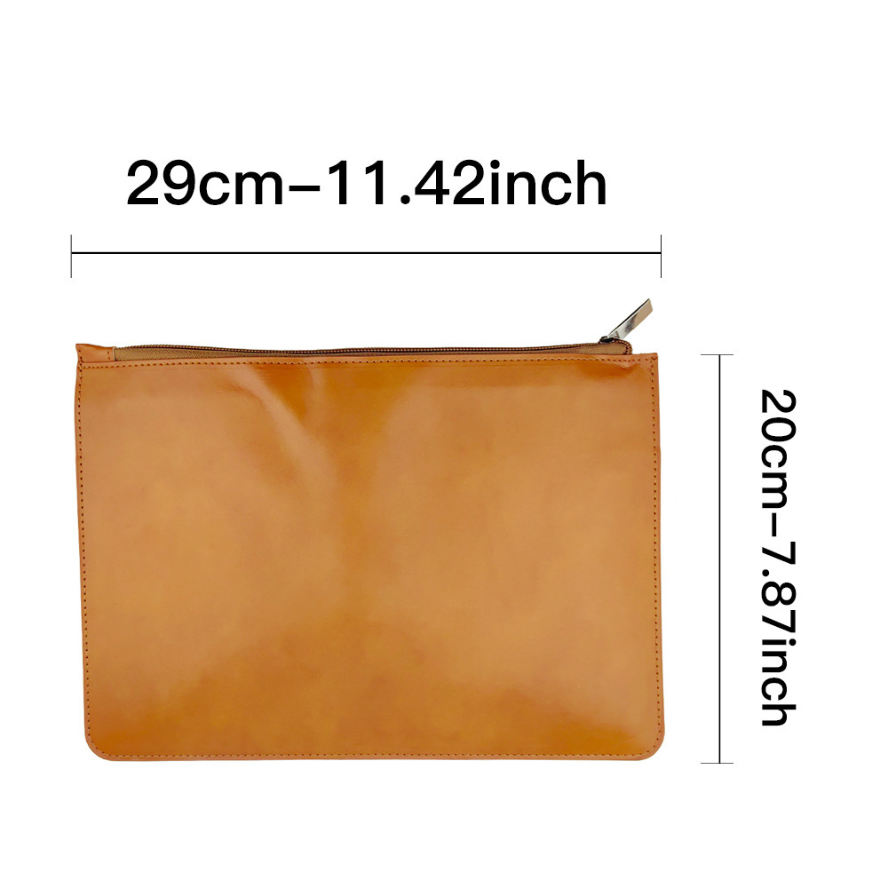 Bolsa de cuero marrón PU con 12 piezas