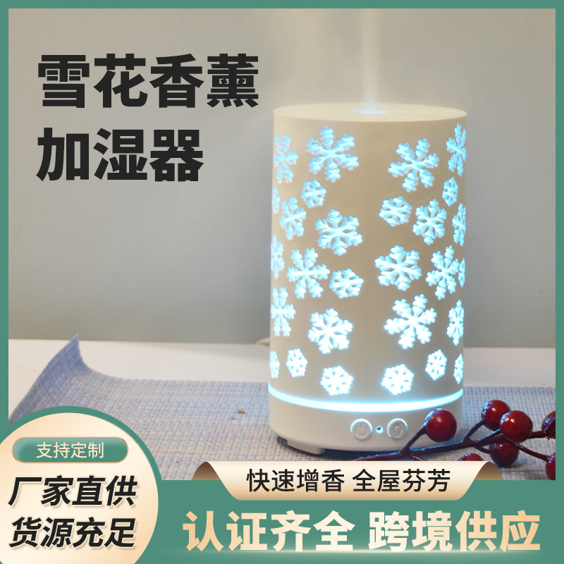 SOURCE factory goods snowflake aromatherapy humidifier home bedroom living room aromatherapy atomizer LED light mute aromatherapy machine