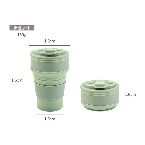 Silicone folding water cup, extendable sports water cup, coffee cup, outdoor foldable cup 500ML silicone water bottle