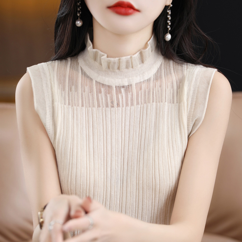 Lace autumn thin sweater sleevless