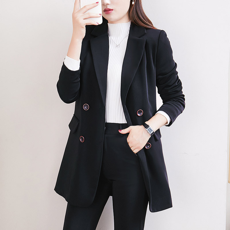 856 Suit Jacket Women's Autumn and Winter New Cotton Elegant Loose Slim-fit Small Size Professional Suit