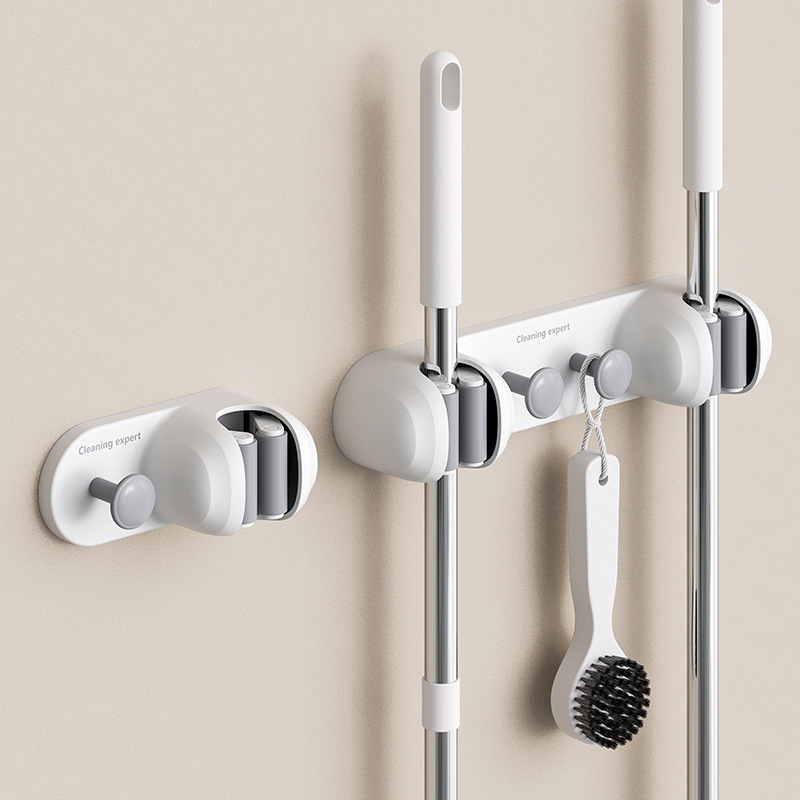 Mop Clip Wall Hanging Punch-free Hanging Broom Mop Hook Fixing Frame Bathroom Bathroom Door Rear Storage Rack Artifact