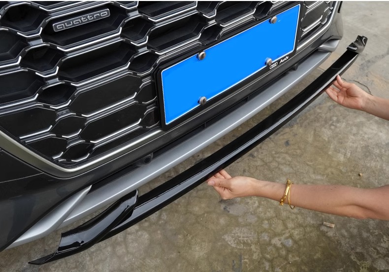 Suitable for 21-24 Audi Q5L front bumper decorative trim, black warrior modification, fog light, rear bumper, exhaust tip, anti-collision strip