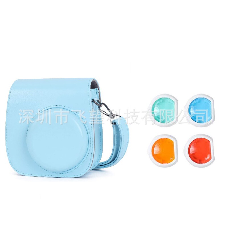 Polaroid instax mini 11 PUre Color Camera Bag + Filter PU Cosmetics Bag 4 Colorful Filter
