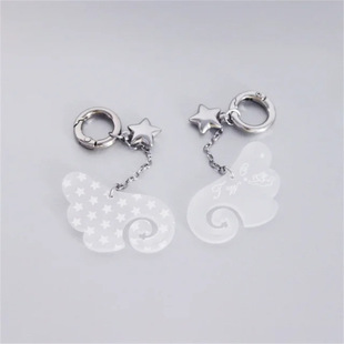 New South Korea Niche Angel Wings Keychain Pendant Ins Creative Bag Pendant High Color Value Keychain Hanging Chain
