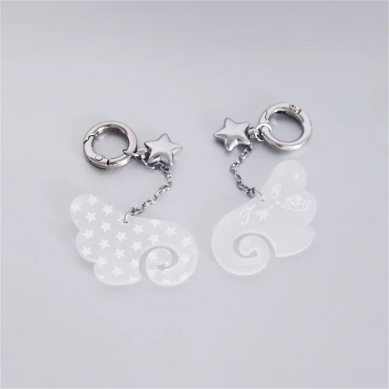 New South Korea Niche Angel Wings Keychain Pendant Ins Creative Bag Pendant High Color Value Keychain Hanging Chain