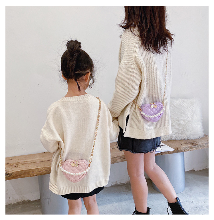Lingge Pearl Chain Children's Bag Fashion One-shoulder Messenger Bag Coin Purse display picture 14