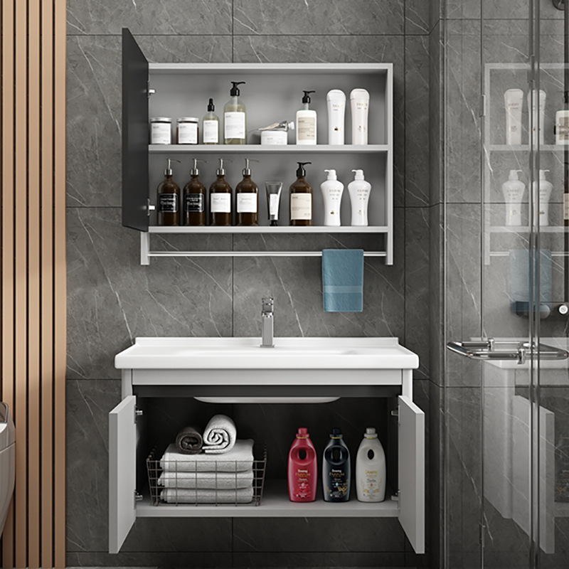 Panal de aluminio gabinete de baño integrado lavabo cuarto de baño lavabo de aleación de aluminio espacio de baño mesa de lavado