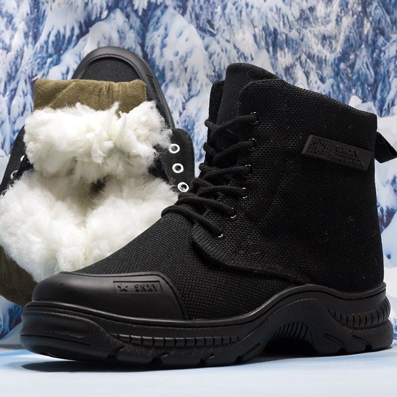 2024 새로운 스타일 경량 모피 울 안티 겨울 부츠 슈퍼 두꺼운 따뜻한 방수 스노우 부츠 남성 노동 보호 코튼 신발