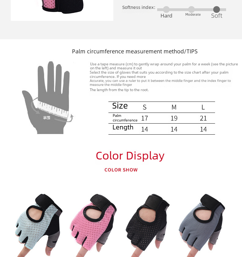 Half Finger Men's and Women's Gym Sports Yoga Non-slip Anti-cocoon Riding Breathable Mesh Outdoor Camping Fitness Gloves_maomaolike.com