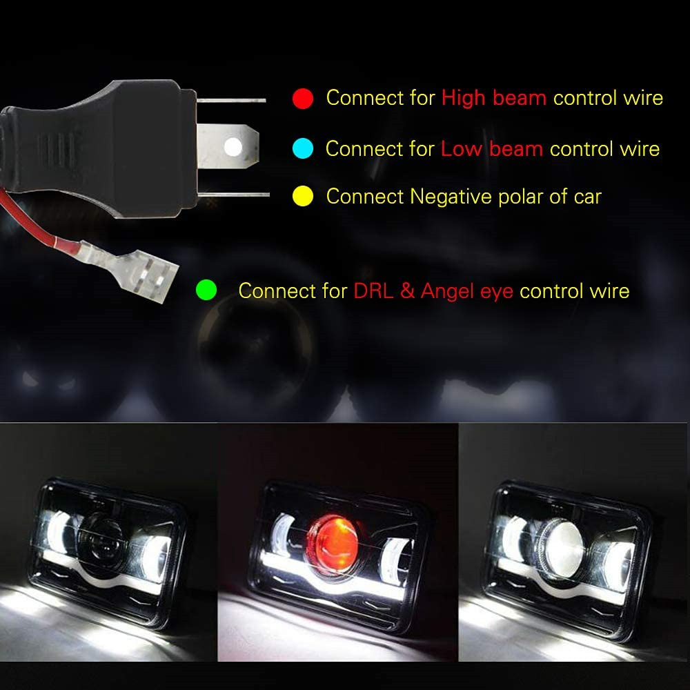 Wave 5inch Wrangler Square 4X6 Headlight Integrated High and Low Beam Car Led Headlight Off-Road Vehicle Modified Headlight