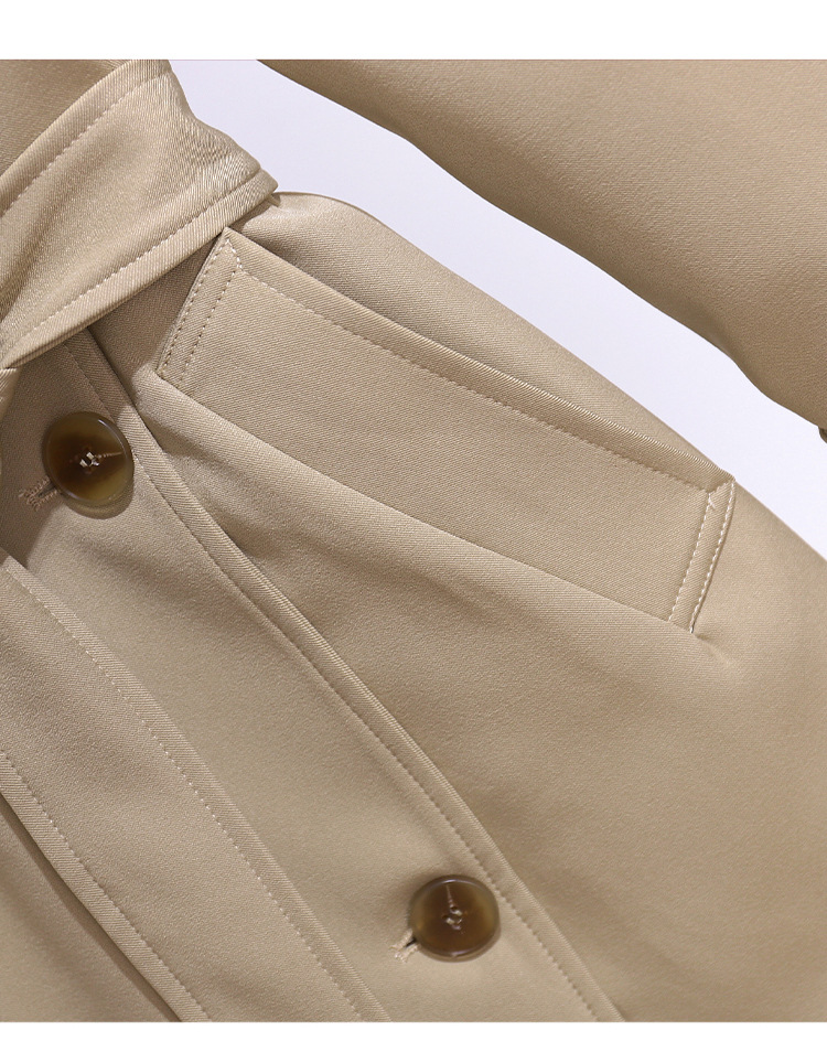 Trench elegante da donna petite stile britannico lunghezza media_voghion.com