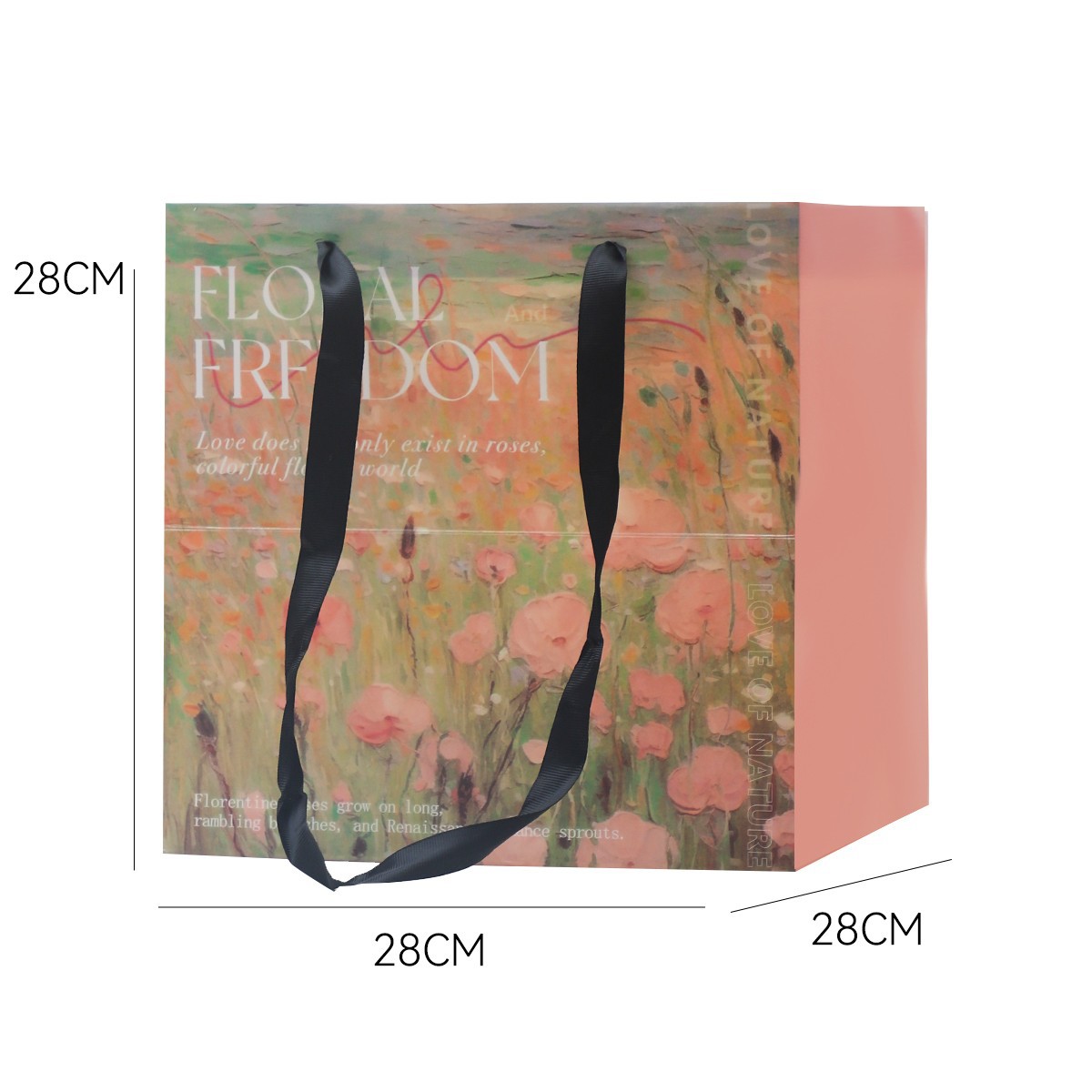 Nuevo estilo de pintura al óleo de siete colores cordier inglés bolsa de flores rojas flores materiales de embalaje de flores bolsa de flores