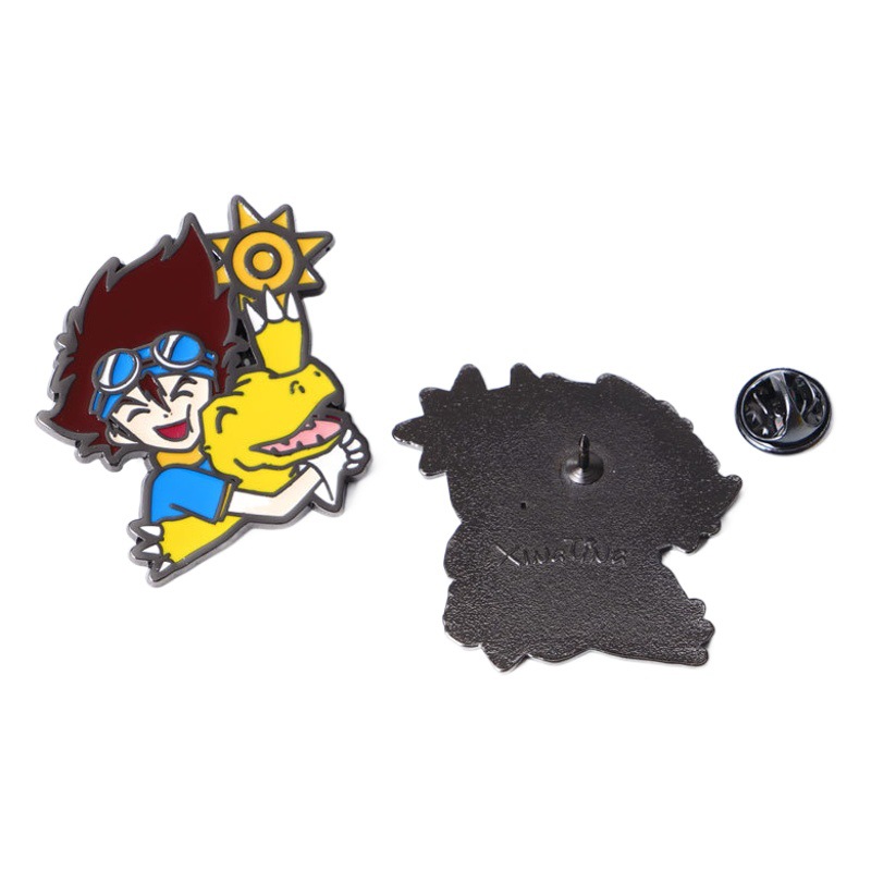 Mascota Linda mascota digital Tyrannosaurus digital bebé broche de dibujos animados ocho Dios Taiya antigua bestia de dibujos animados insignia de metal