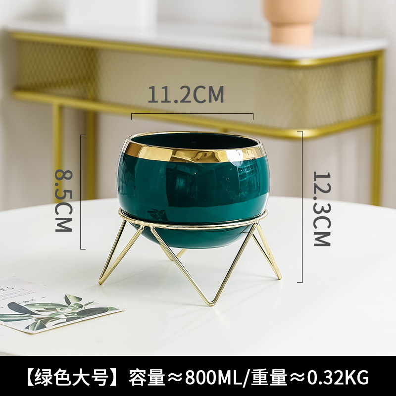 Creativo nórdico suculento maceta simulación flor verde planta cactus hierro cerámica maceta contenedores muebles para el hogar y la oficina