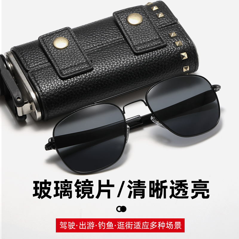 New fashion pilots tempered glass lenses metal sunglasses European and American trend big name sunglasses wholesale