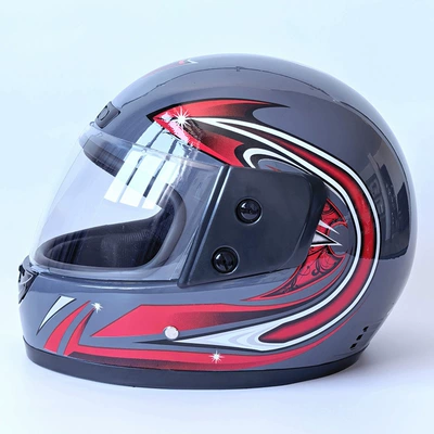 Motosiklet kaskı (dəbilqə) – Full Helmet 105 - gray-no-1-flower