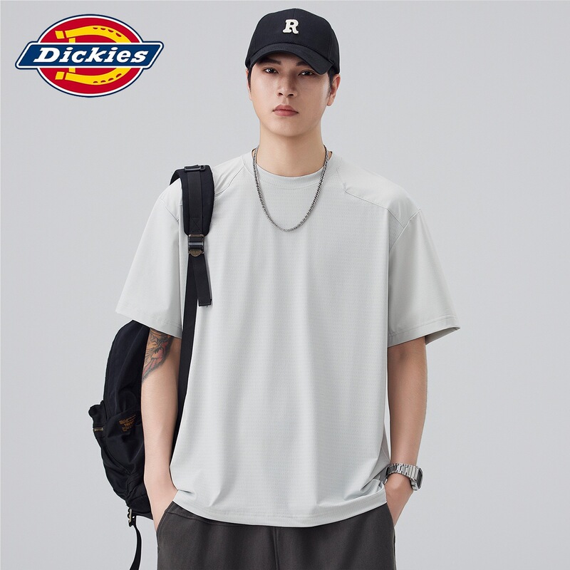 Dickies Special Edition Breathable Cool Short-Sleeved T-Shirt Men's Summer New Round Neck Loose Five-Quarter Sleeve T-Shirt