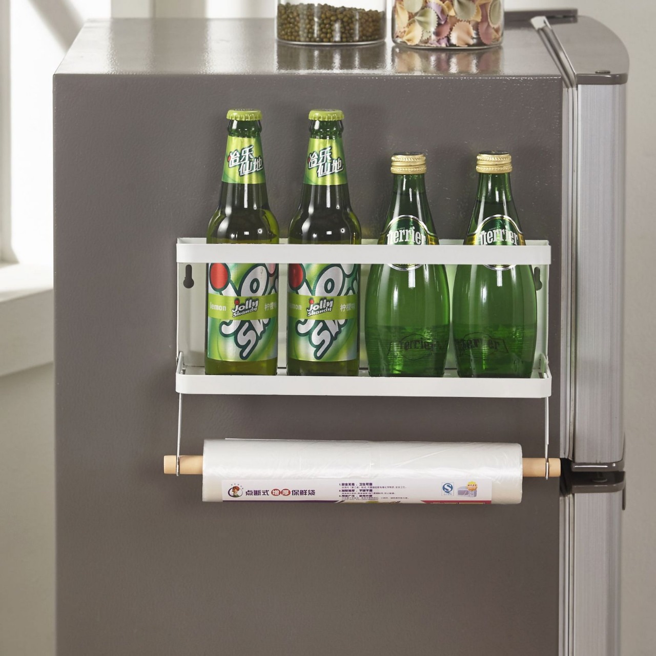 Procesamiento personalizado transfronterizo estante plegable estante de almacenamiento multifuncional estante de almacenamiento de cocina de hogar perforación magnética estante de fragancia de doble propósito