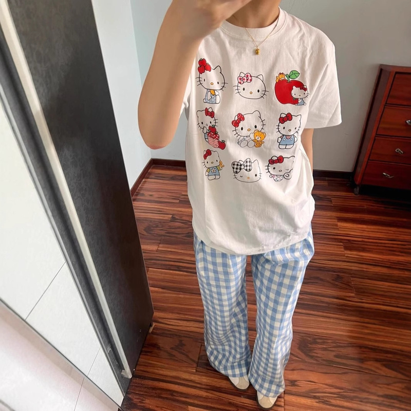 Clearance Cotton Short-sleeved T-shirt Women's Restricted Sports Printed Half-sleeved T-shirt Top Clothes Short-sleeved Trendy Street Summer Clearance Cotton Short-sleeved T-shirt Women's Restricted Sports Printed Half-sleeved T-shirt Top Clothes Short-sleeved Trendy Street Summer