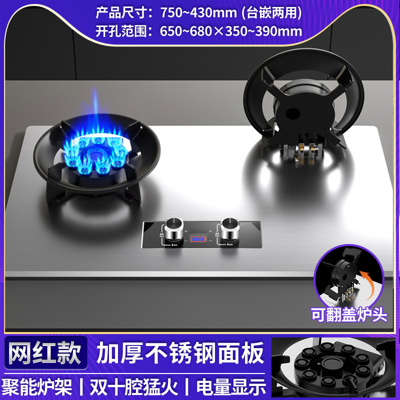 卸売 Royalstar ガスストーブダブルストーブ家庭用天然ガスガスストーブ埋め込み液化ガス省エネ強火|undefined