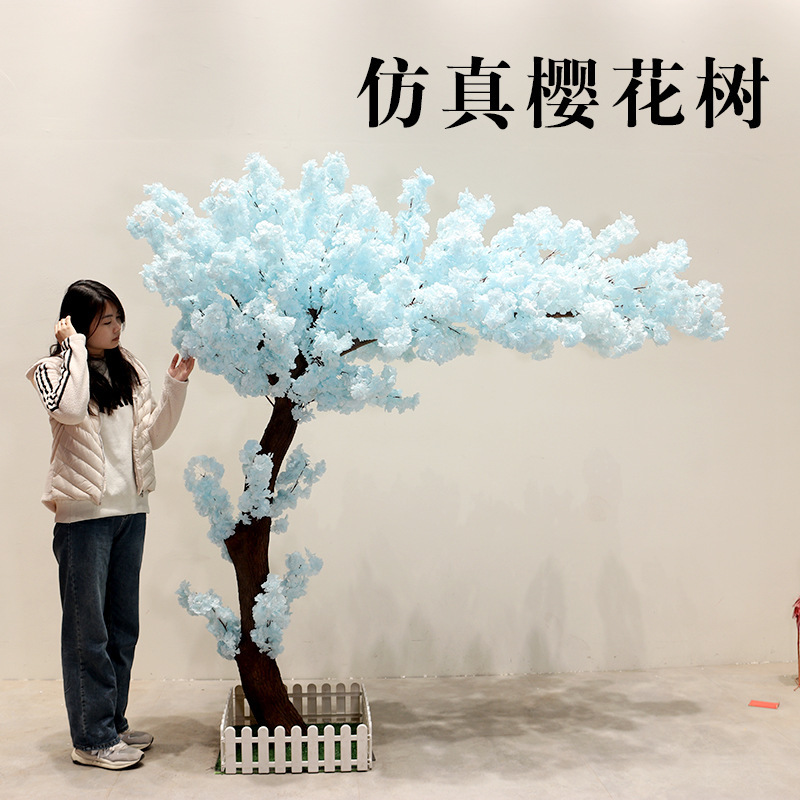 Blue simulated cherry blossom wishing tree indoor and outdoor…