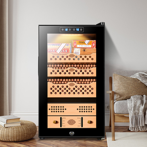 CL-70C Cigar Cabinet by Qielong: Cedar Wood Shelving, Inverter-Driven Smart Compressor, Constant Temperature & Humidity Control