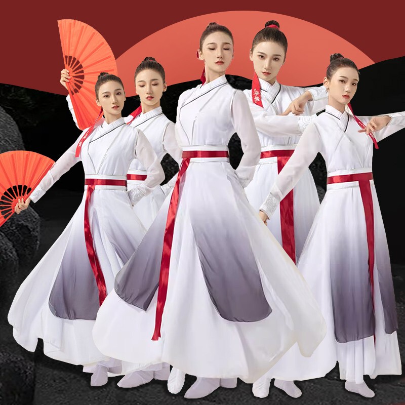 Classical Dance Costumes in the Style of a Female Warrior, Elegant Performance Outfits, Hanfu Dance Costumes, Adult Classical Clothing Classical Dance Costumes in the Style of a Female Warrior, Elegant Performance Outfits, Hanfu Dance Costumes, Adult Classical Clothing