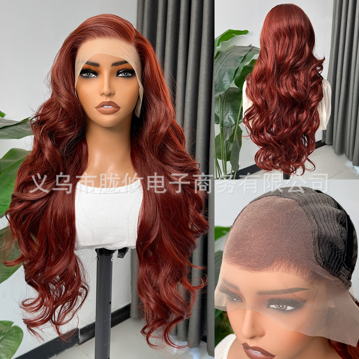 Frente transfronteriza de encaje pelucca pelucca negra tejida a mano 13 * 4 pelucca de cabello largo negro pelucca de cabello para mujeres image 50