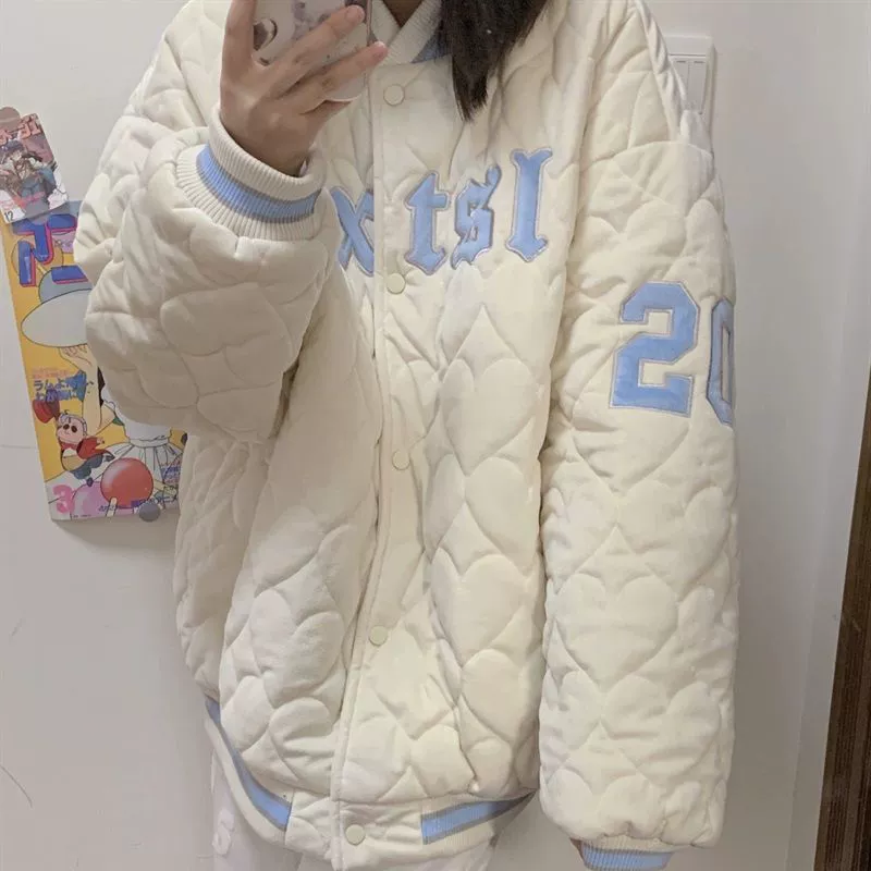 Tide, demi-season autumn Japanese baseball uniform for beloved, warm jacket for leisure