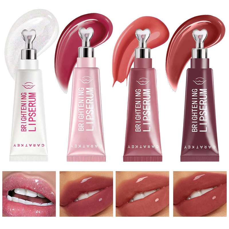Cross-Border Hot-Selling Product: Heart-Shaped Soft Tube Lip Gloss, Moisturizing Water-Glossy Mirror Lip Glaze, Tk Best-Selling Multi-Color Lip Oil Makeup for Export