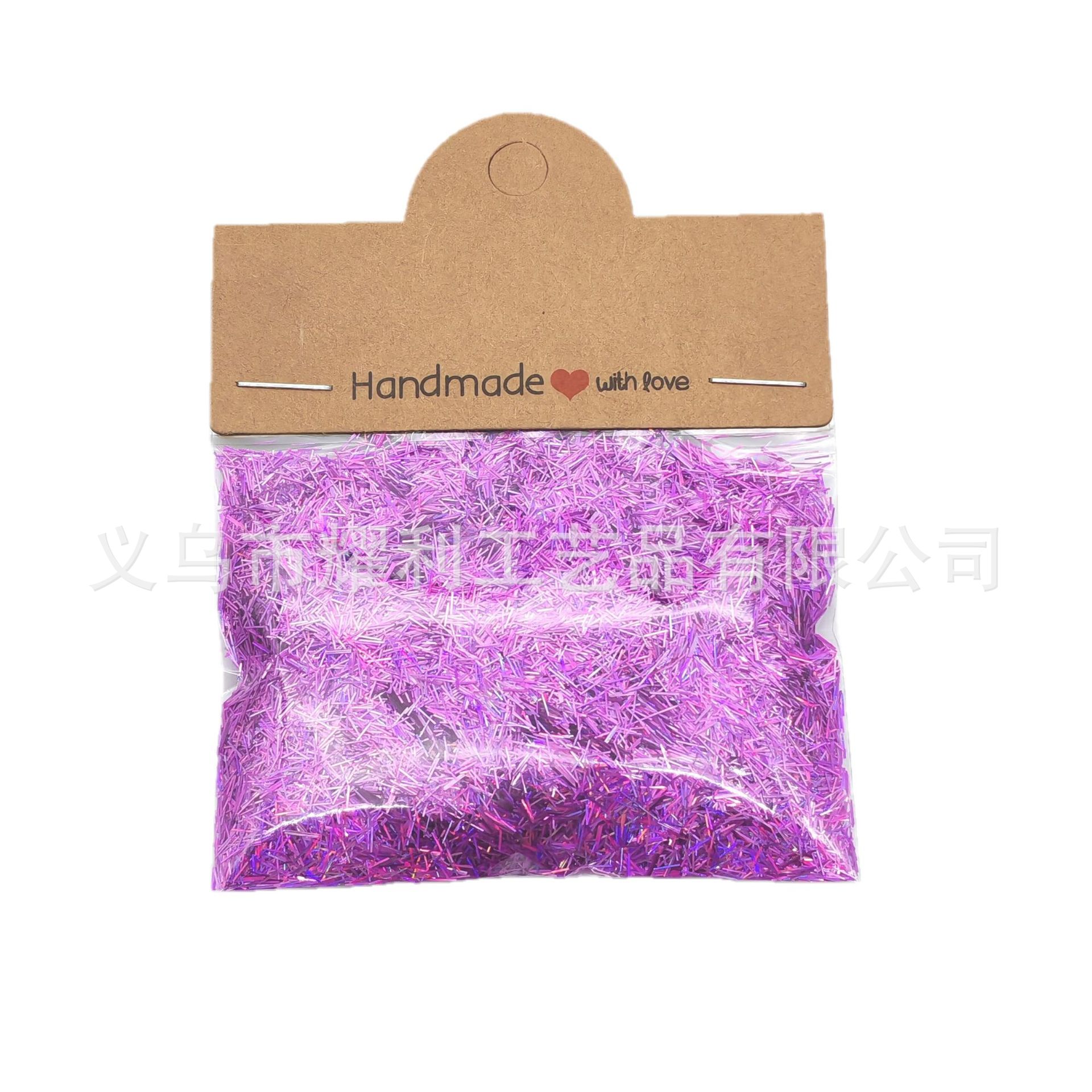 Polvo de cebolla láser de pierna larga pelo de forma especial sequinilla de manicura goteo DIY largo relleno decorativo pet reflectante transfronterizo image 9