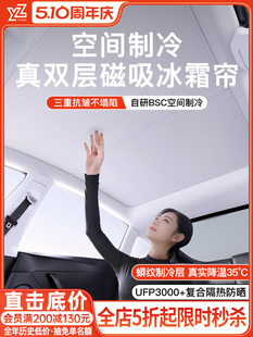 Yz Is Suitable for Tesla Sunshade New Version Model 3/Y Sunroof Car Top Magnetic Canopy Sun Protection Accessories