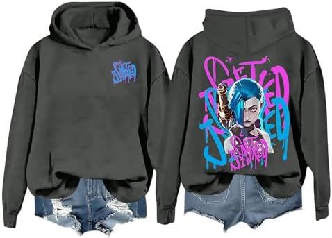 DLDXJQTPL Jinx Was Here Women Hoodie Jinx Arcane Figure