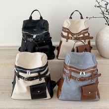 牛仔拼接背包女2025新款韩版时尚简约单肩包大容量休闲斜挎通勤包