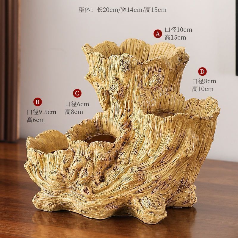 대형 다중 입 모조 나무 세면대