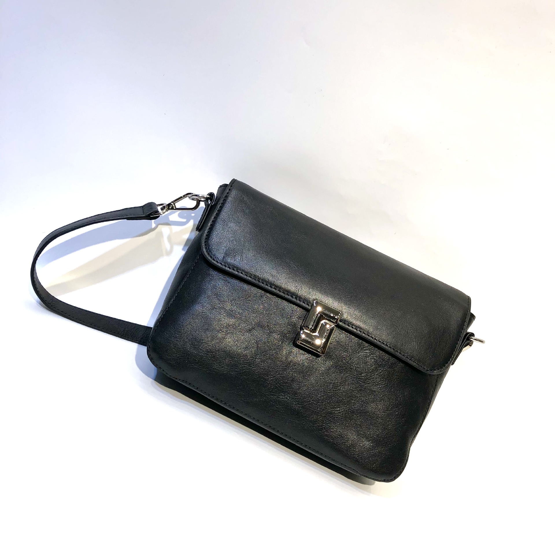 Genuine Leather Women's Bag Retro Top Grain Vegetable Tanned Cowhide Shoulder Crossbody Handbag 2-Way Tote Bag - Thumbnail 5