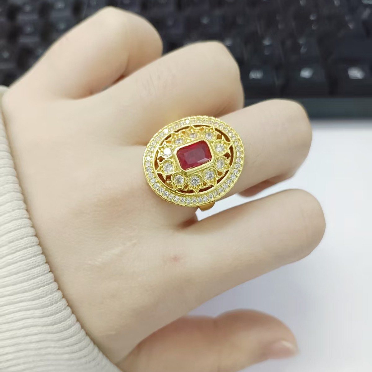 Exquisite Floral Retro Earrings Unique Chinese Style Designer Ring_voghion.com
