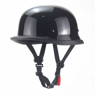 Vintage German Soldier Helmet 3C Motosiklet kaskı (dəbilqə) - retro-glossy-blacksimple-and-comfortable-one-size-fits-all